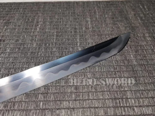 Vista 9 de Samurai Katana Espada japonesa hecha a mano, práctica, acero al carbono 1095, templada, espiga completa, muy afilada, cuchillo listo para combate