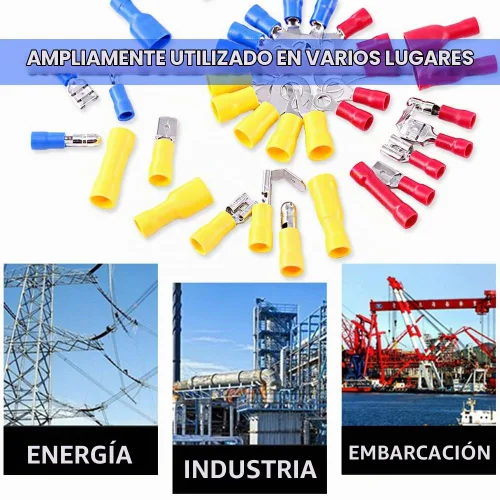 Vista 6 de Glarks Kit surtido de conectores, terminales aislados, con ondulación, sin soldar, de anillo, de trinche, de bala, butt, para rápida desconexiones