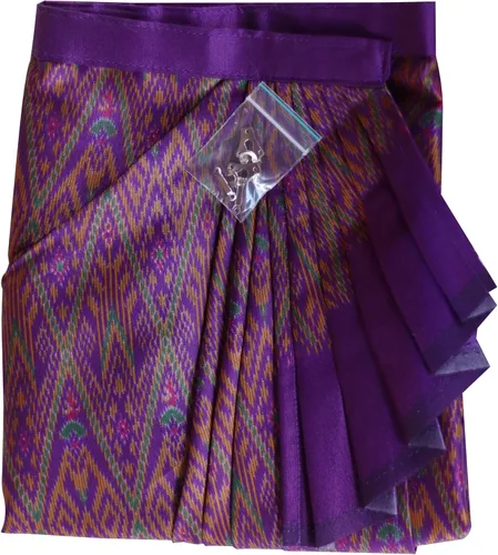 Vista 5 de RaanPahMuang Tailandia Oriental Isaan Estilo Señoras Wrap Falda Sarong Tejido Arte