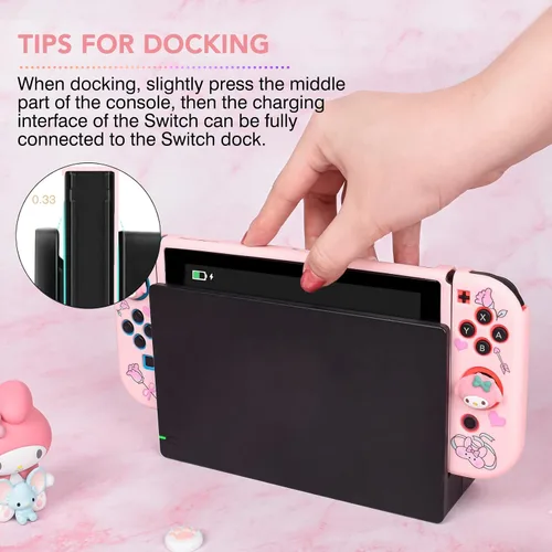 Vista 3 de DLseego Funda protectora para interruptor de conejo, funda de silicona suave acoplable, a prueba de golpes, resistente a los arañazos, con 4 tapas