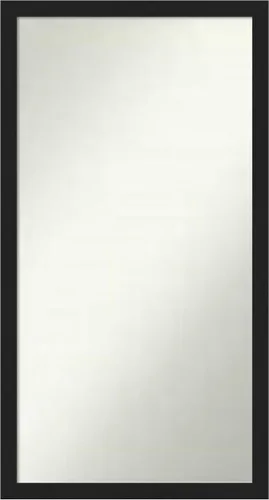 Vista 196 de Amanti Art Espejo de baño negro para sobre fregadero, 22 x 22 pulgadas, espejo de tocador cuadrado estrecho negro Avon, marco de madera casual