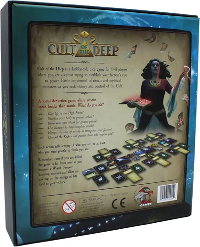 Vista 3 de Cult of The Deep: un juego de mesa de estrategia de 45-75 minutos para 4-8 jugadores, para luchar por los controles de rituales y monstruos míticos
