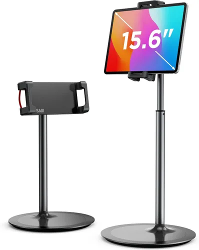 Vista 7 de SAIJI Soporte para Tablet, Soporte Ajustable de Altura Extra Kindle, Soporte para iPad de Rotación de 360 Grados, Base de Montaje de Cuna