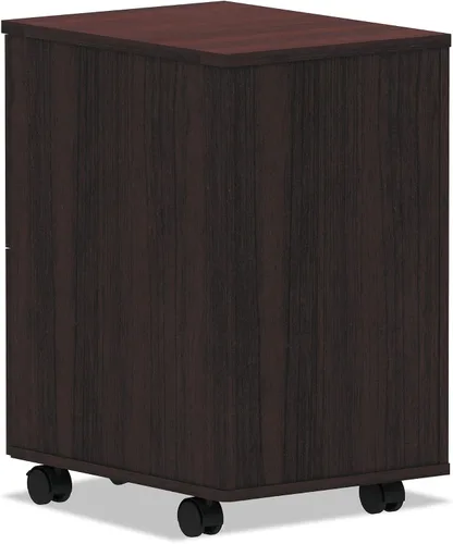 Vista 5 de Alera Alera - Pedestal móvil de la serie Valencia, izquierdo o derecho, 2 cajones de archivo legal/tamaño carta, caoba, 15.38 x 20 x 26.63 pulgadas