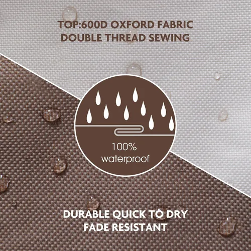 Vista 5 de HERA'S PALACE Funda impermeable para banco de exteriores, funda de sofá resistente 600D, resistente al viento y anti-UV, fundas para muebles
