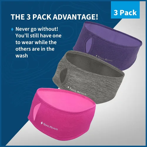 Vista 53 de TrailHeads - Diadema para mujer, diseño de cola de caballo, con banda para la oreja que absorbe la humedad, ideal para correr