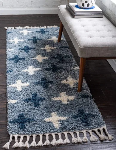 Vista 19 de Unique Loom Hygge Shag Collection - Alfombra moderna de inspiración marroquí con diseño geométrico, felpa y acogedora, rectangular, 8' 0" x 10' 0