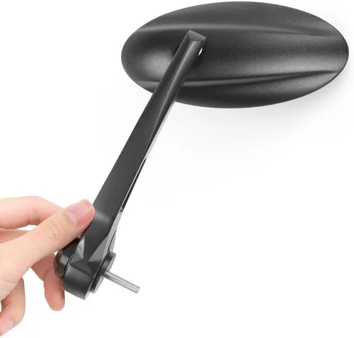 Vista 10 de KiWAV Espejos de extremo de barra de motocicleta ultra negro compatible con manillar roscado M6