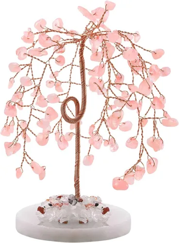 Vista 9 de LAIDANLA Árbol de cristal curativo natural de amatista, base de ágata de dinero Reiki, alambre de cobre, vida Feng Shui, energía para el hogar