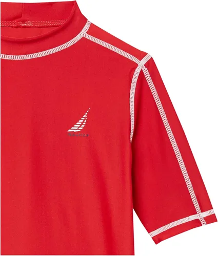 Vista 2 de Nautica Boys Short Sleeve Swim Rashguard with UPF 50 Sun Protection