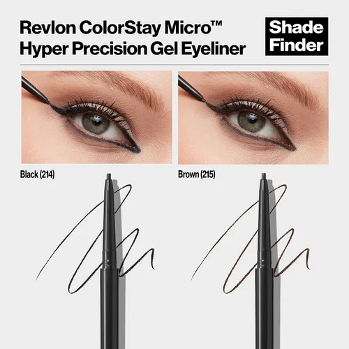 Vista 6 de Revlon ColorStay - Delineador de ojos de gel, maquillaje de ojos Micro Hyper Precision con difuminador integrado, impermeable, de larga duración