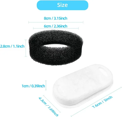 Vista 5 de Filtros de repuesto para fuente de agua para gatos oficiales de tomxcute – Paquete de 16 filtros de fuente de gato para fuente de agua para mascotas