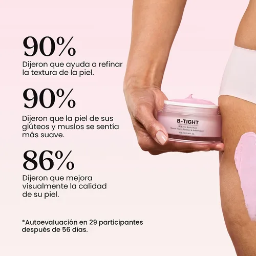Vista 8 de MAËLYS B-TIGHT Lift & Firm Booty Mask - Crema reafirmante y reafirmante para glúteos y muslos, crema para la celulitis con cafeína y pimienta