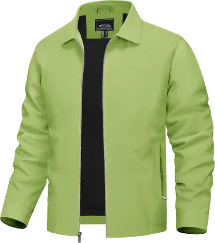 Vista 15 de TACVASEN Chaqueta Cortavientos Ligera para Hombre con Cremallera Completa Cuello Plegable Chaquetas Abrigo Casual Ligero con Bolsillos con Cremallera