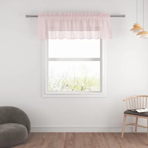 Vista 70 de UPOPO Paneles de Cortina Beige Pequeños Cortinas Transparentes de Gasa de 16 Pulgadas de Largo Cortinas de Cocina de Voile con Textura de Lino
