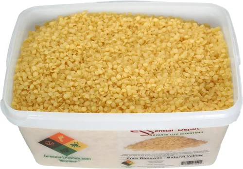 Vista 4 de Cera de abejas – Amarillo – Perlas Pastilles – 4 libras – Sin aditivos – Sin lejía – Filtrado dos veces – Sellado de seguridad (pestaña de bloqueo)