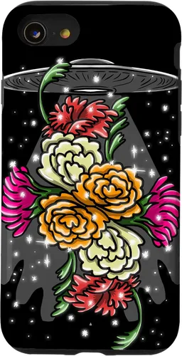 Vista 18 de Alien Floral UFO Girly Extraterrestrial Space Lover - Funda de regalo para iPhone 17