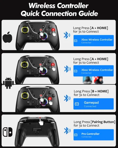 Vista 5 de GMBACK Wireless Switch 2 Controller for Nintendo Switch 2/1/Lite/OLED, Bluetooth Game Controller for iPhone/Android/PC/Steam/Mac/iPad/TV with Loop