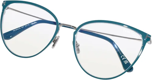 Vista 5 de Tom Ford Gafas graduadas FT 5840 -B 087 Shiny Teal, t LogoBlue Block Lentes