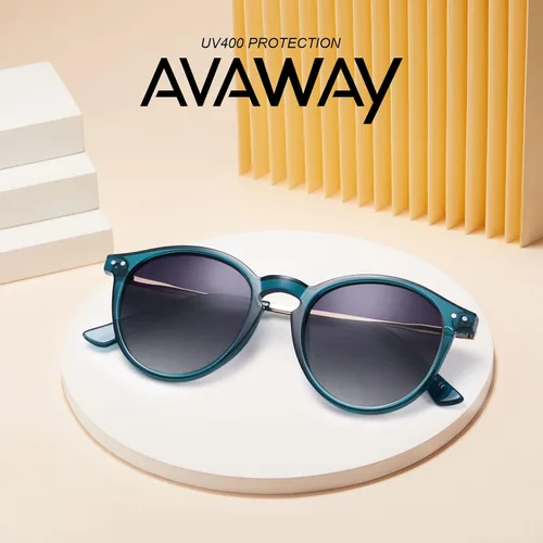 Vista 8 de Gafas de sol redondas vintage para mujer marco transparente polarizado con protección UV