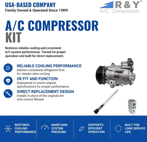 Vista 2 de RYC Kit de compresor de aire acondicionado automotriz KT EA75 (se adapta a Chevrolet Cruze 1.4L 2012, 2013, 2014, 2015)