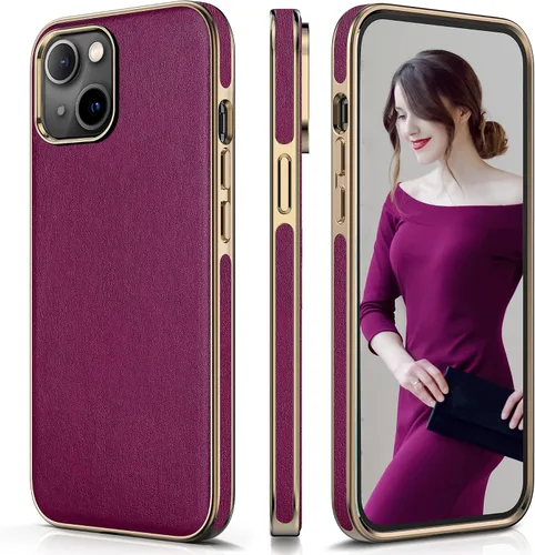 Vista 17 de LOHASIC Funda para iPhone 12 y iPhone 12 Pro - Fundas para teléfono i Phone 12 con borde cromado delgado, fundas de cuero de diseño suave, funda