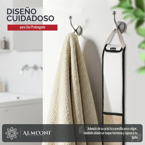 Vista 8 de ALMOONI Depurador de espalda para hombre para ducha, esponja de lufa, negro