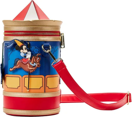 Vista 3 de Loungefly Disney Brave Little Tailor Mickey y Minnie Mouse Carousel - Bolso cruzado