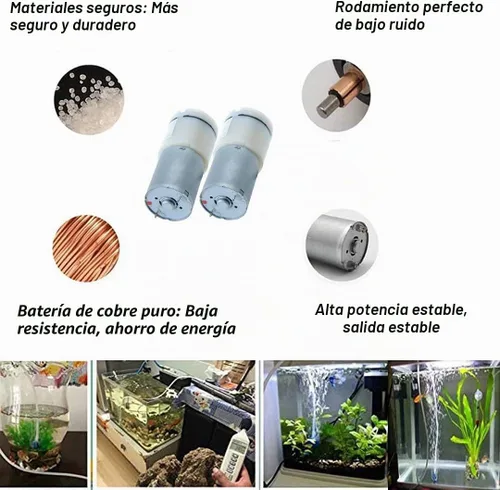 Vista 3 de Saim DC 12V Mini motor de bomba de aire para tanque de acuario oxígeno circular 2 PC