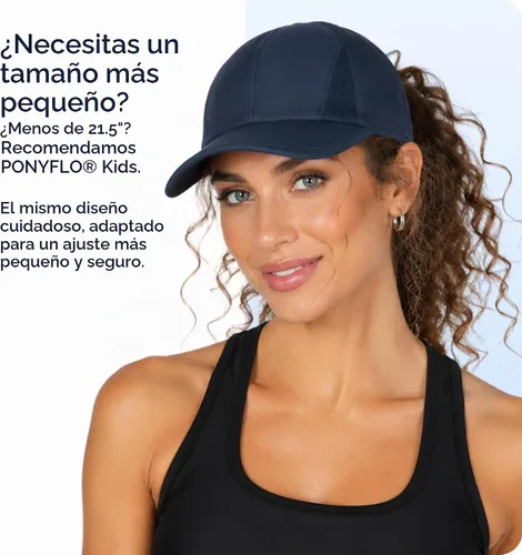 Vista 6 de Ponyflo Gorra de béisbol con coleta para mujer - Gorras con coleta para mujer, gorra con coleta para cabello rizado, gorra de béisbol para mujer