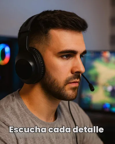 Vista 7 de Auriculares con cable con micrófono, auriculares cómodos para computadora