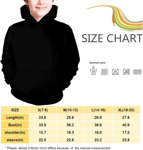 Vista 3 de ERNZI Sudaderas con capucha de dibujos animados para deportes juveniles unisex