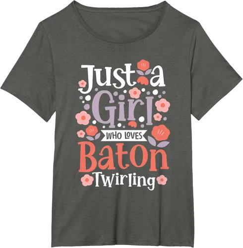Vista 62 de A Girl Who Loves Baton Twirling - Camiseta de giro Majorette Twirler, Negro