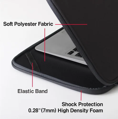 Vista 6 de Funda para computadora portátil 11.6 pulgadas Funda protectora plegable delgada Chromebook Funda protectora - Negro