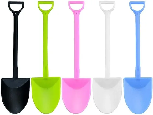 Vista 4 de 100 cucharas coloridas con forma de pala, cuchara desechable de plástico para helado, postre, yogur, azúcar (4.8 pulgadas, color mixto)