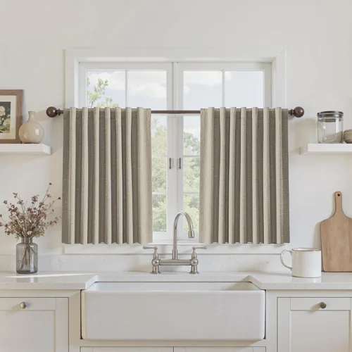 Vista 37 de Cortinas opacas de 54 pulgadas de largo para dormitorio, sala de estar, cortinas beige con aislamiento térmico, oscurecimiento de la habitación