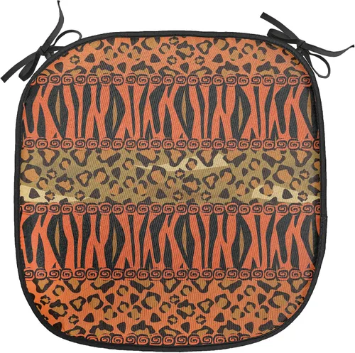 Vista 118 de Ambesonne Flamingo - Cojín de asiento para silla, diseño de fantasía exótica con elementos de vida silvestre hawaiana en colores pastel, acolchado