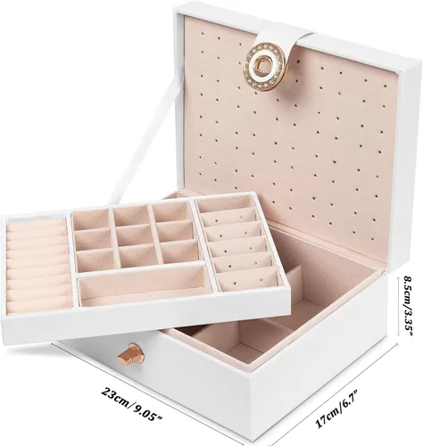 Vista 6 de Joyero para aretes para niñas, collares, anillos, caja organizadora de aretes para niñas, caja organizadora de aretes, caja organizadora de joyas