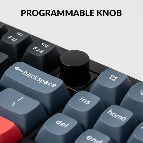 Vista 4 de Keychron V3 - Perilla de teclado mecánico con cable, versión TKL QMKVIA programable con interruptor marrón Keychron K Pro intercambiable en caliente