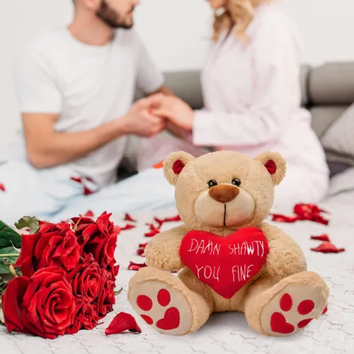 Vista 7 de CaseTank Regalos para el día de San Valentín para sus hijos: oso de peluche de 10 pulgadas divertido y lindo regalo de peluche, regalos