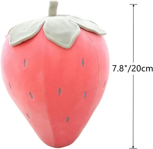 Vista 6 de Lindas almohadas de felpa de frutas para niños, de fresa, súper suaves, para niñas, juguetes (rosa, 7.8 pulgadas/7.9 in) Soft fruit plush pillow