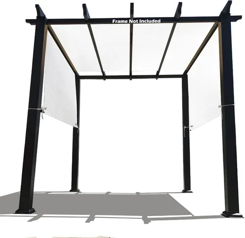 Vista 16 de Alion Home Custom Reemplazo de HDPE de protección solar permeable con bolsillos de varilla para pérgola