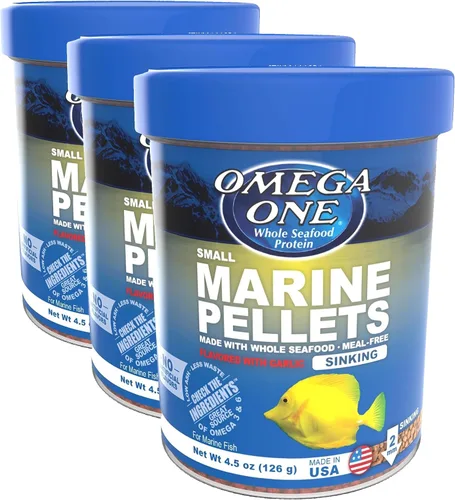 Vista 6 de Omega One Gránulos pequeños de hundimiento Garlic Marine, 4.5 oz.