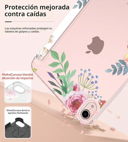 Vista 5 de MoKo Funda para el nuevo iPad mini 7 (A17 Pro) 2024, Funda para iPad mini de 6ª generación 2021 (21,08 cm), Funda para iPad mini 6, Funda trasera