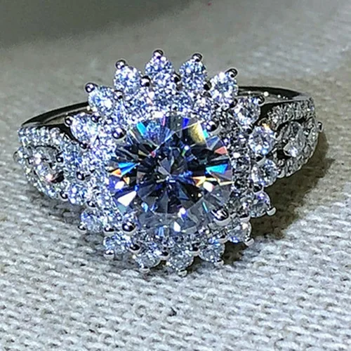 Vista 69 de Iumer - Anillo de zircón de dos piezas con incrustaciones de diamantes de imitación artificiales para mujer, talla 6-10.