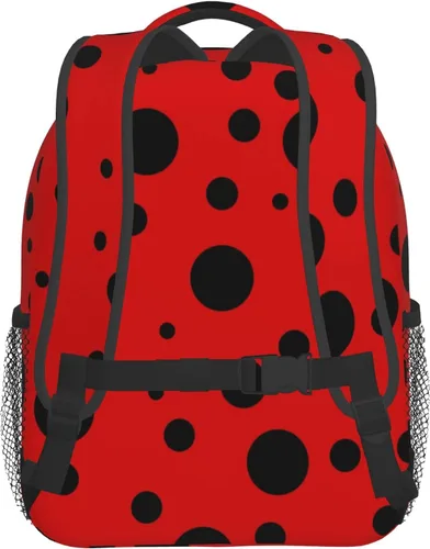 Vista 4 de Mochila infantil para niños y niñas, talla única , catarina de lunares