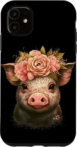 Vista 8 de Pig with Leopard Headband Flower Cute Pig Lover Case for iPhone 17