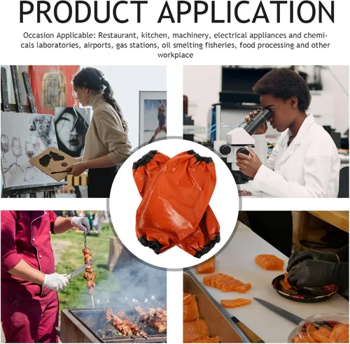 Vista 7 de ULTNICE Fundas impermeables para brazos, 2 pares de protectores de brazo a prueba de aceite, fundas elásticas para cocinar, lavar platos