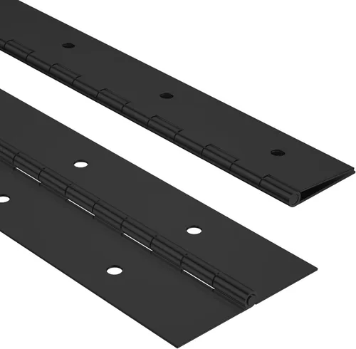 Vista 11 de Bisagra de Piano de Acero Inoxidable Negra de 2 Piezas de 2" x 18", 0.060" / 1/16" de Grosor, Bisagra de Piano de Trabajo Pesado con Agujeros Negro