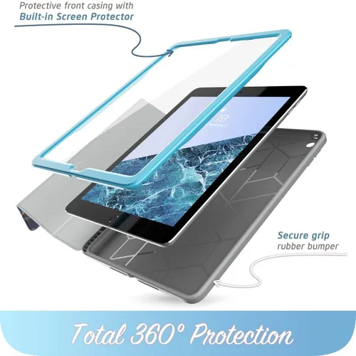 Vista 3 de i-Blason Funda para iPad de 6ª generación, iPad 9.7 2018/2017, [protector de pantalla integrado] cubierta inteligente de cuerpo completo triple